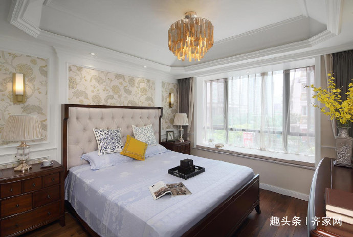 棉麻窗帘|108㎡美式风，素色棉麻窗帘，墙纸清新素雅，一家人的小温暖！