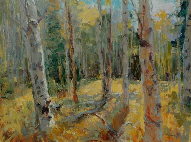 塔尔萨大学&窗外的景色 浓郁的色彩,戴安娜·恩斯沃思的风景油画