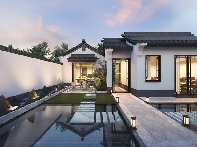 别墅|精致的农村一层别墅,自带三个庭院,美好乡村生活由此开启