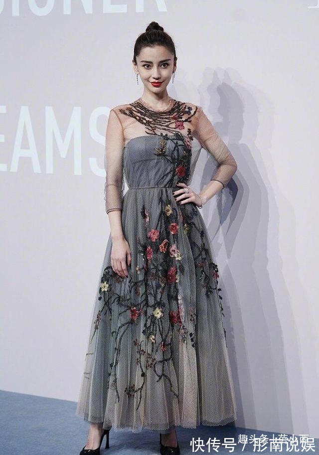 格纹 Angelababy美得惊艳,一袭格纹拼接连衣裙,看着好心动