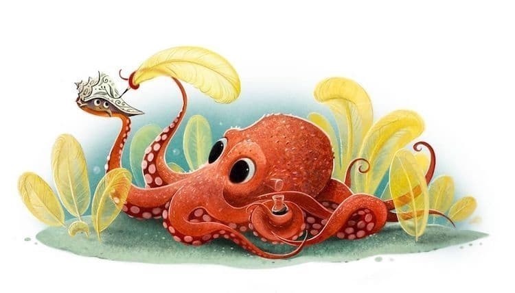 动物#萌翻的动物插画,艺术家用色彩讲述了小生命的甜蜜故事