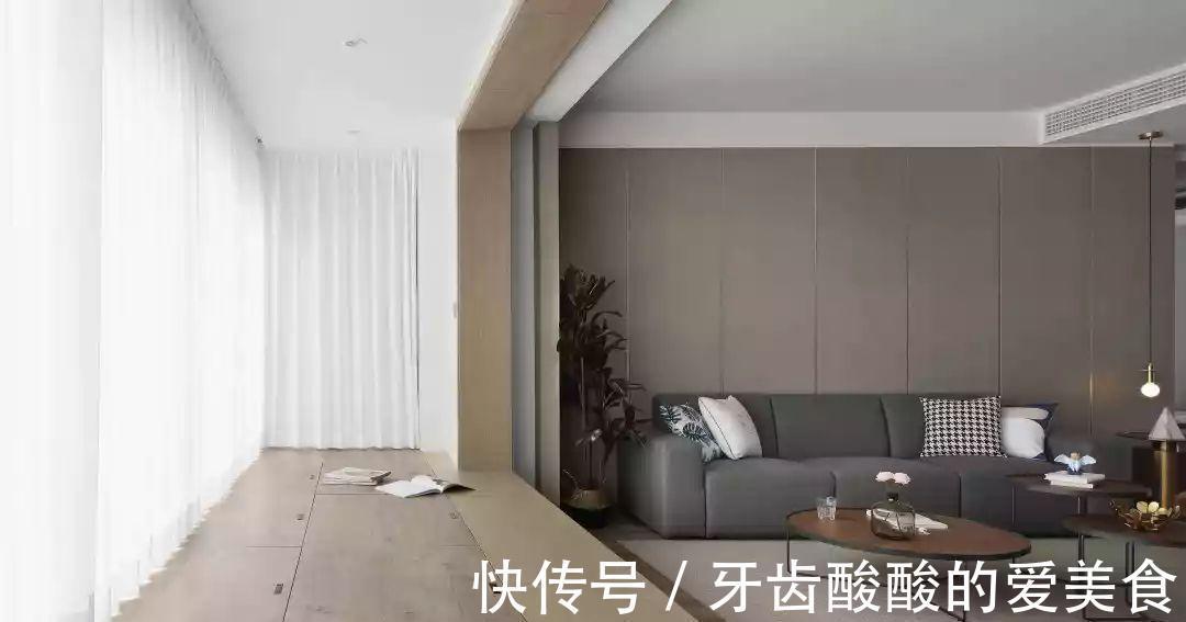 简约|150㎡现代简约,客厅太宽敞,装个矮墙电视墙,隔出一个办公房