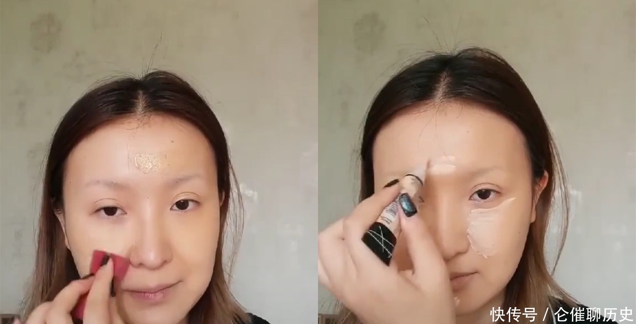 美妆博主仿妆“蒙娜丽莎”,开头:等着看戏,看结尾:油画成精了