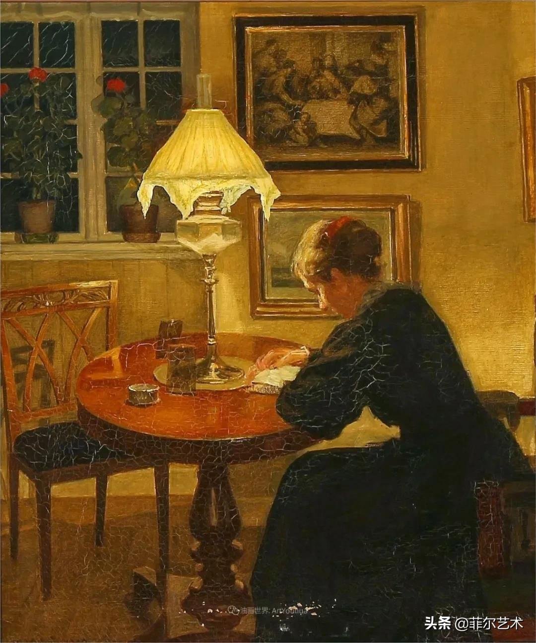 kol|丹麦画家卡尔·维尔赫姆笔下油画里安静的女子,奇妙的光影