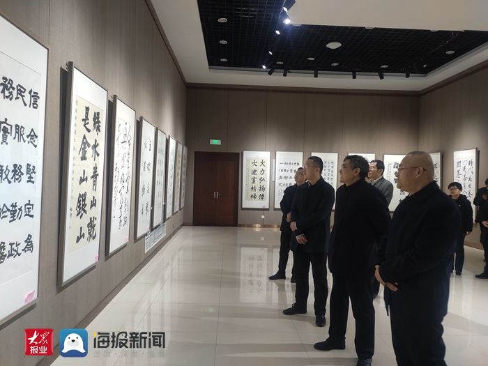 书法展@“学习宣传贯彻党的十九届六中全会精神主题书法展”在菏泽市图书馆开幕