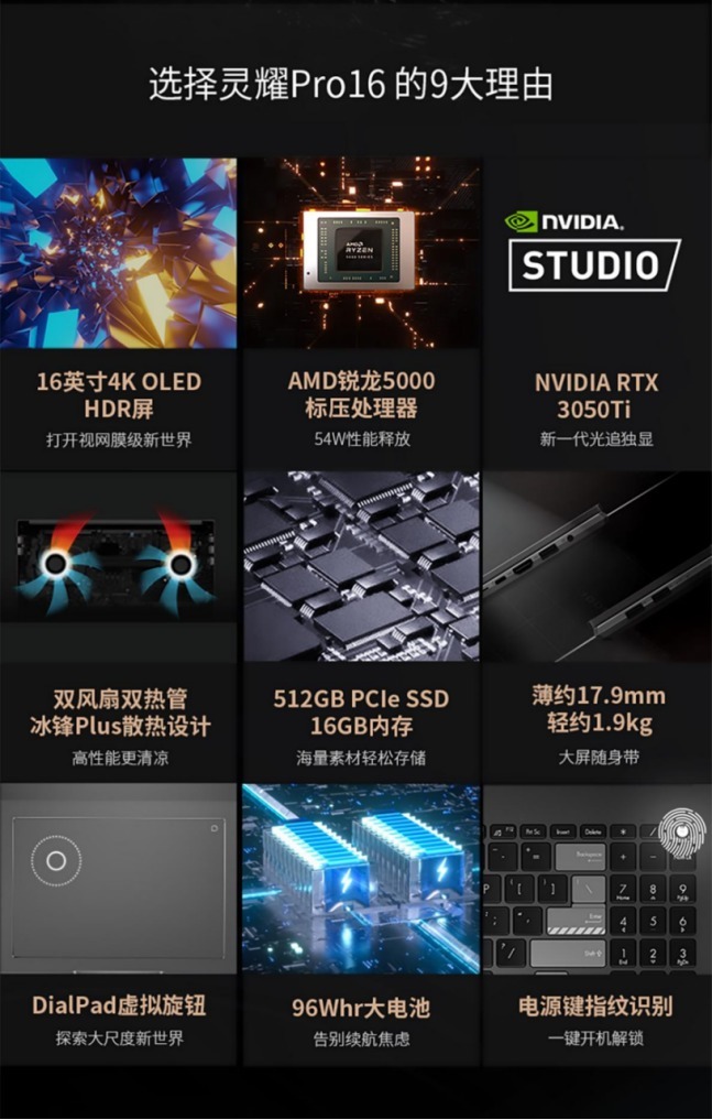 华硕|4K OLED 游戏性能轻薄创作本 华硕灵耀 Pro16 评测