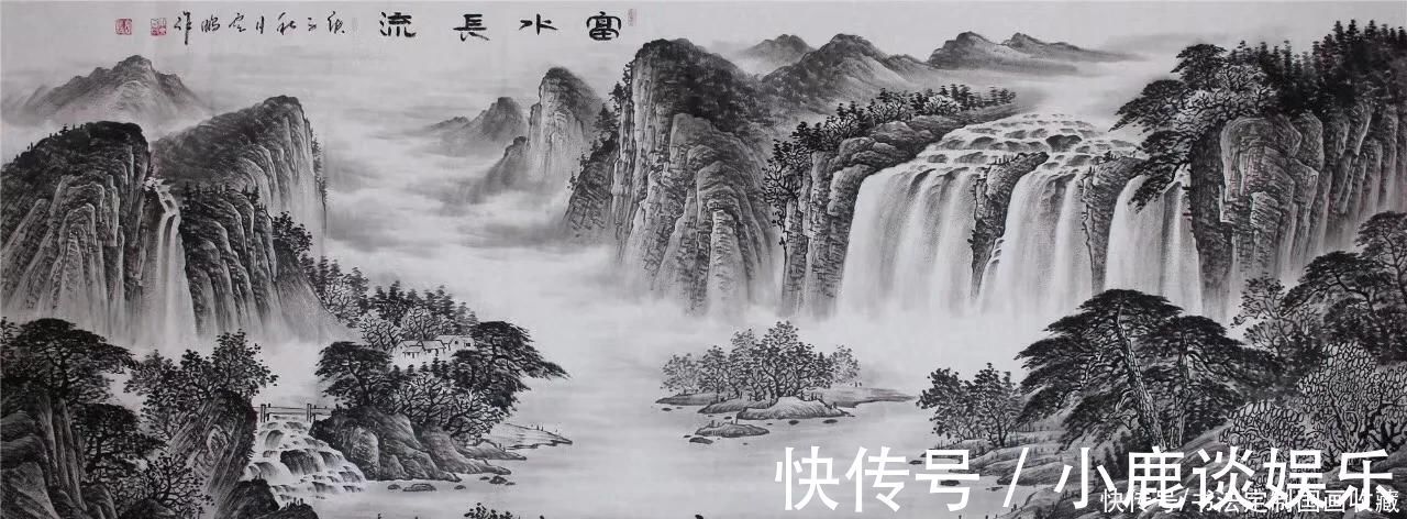 中国美术@书法定制《向天再借五百年》,国画收藏《水墨画,长城,鸿运当头