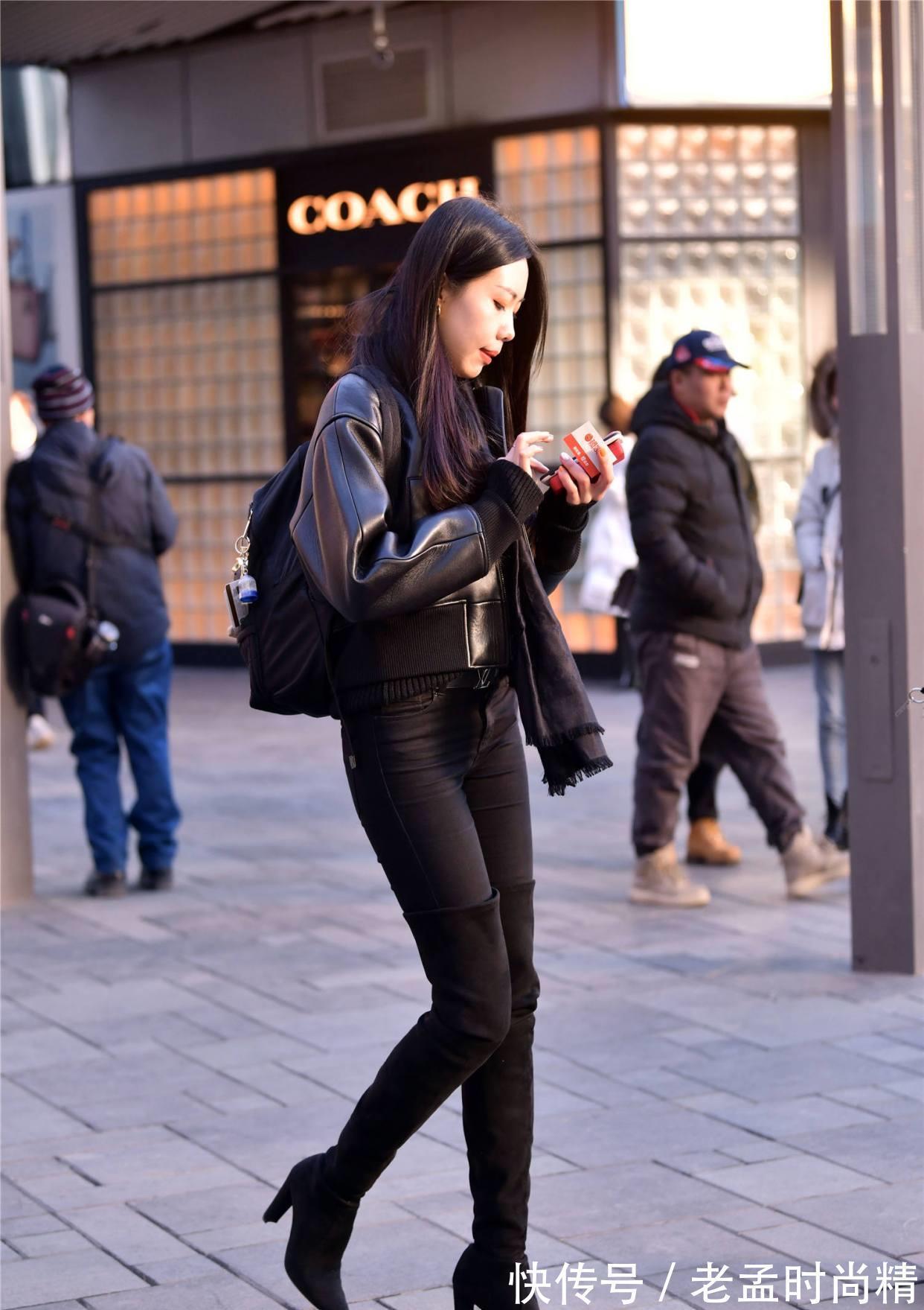 搭配 时尚街区常见的过膝靴,如何在冬季搭配出精致的效果