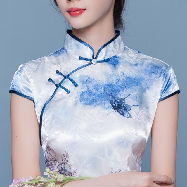 小清新|改良版旗袍裙，做工精致，上身效果非常好，优雅动人