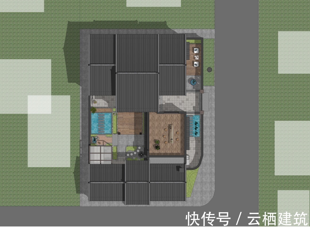 娱乐室|安徽二层中式合院,15.6m×25.7m