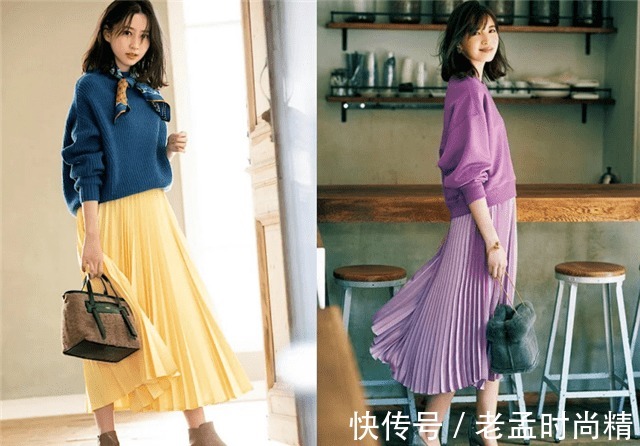 高跟靴|A字裙过时了,初秋流行百褶裙,时髦显瘦又显高
