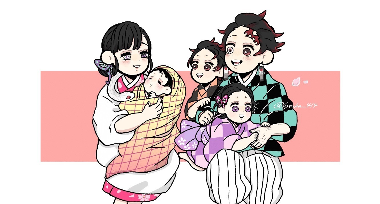 男主角|鬼灭之刃三大官配的幸福后代生活,为什么猪猪却在瑟瑟发抖