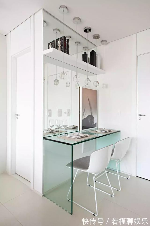 隔断|35㎡简约宜家风格装修,用玻璃隔断分区,明显空间通透显宽敞