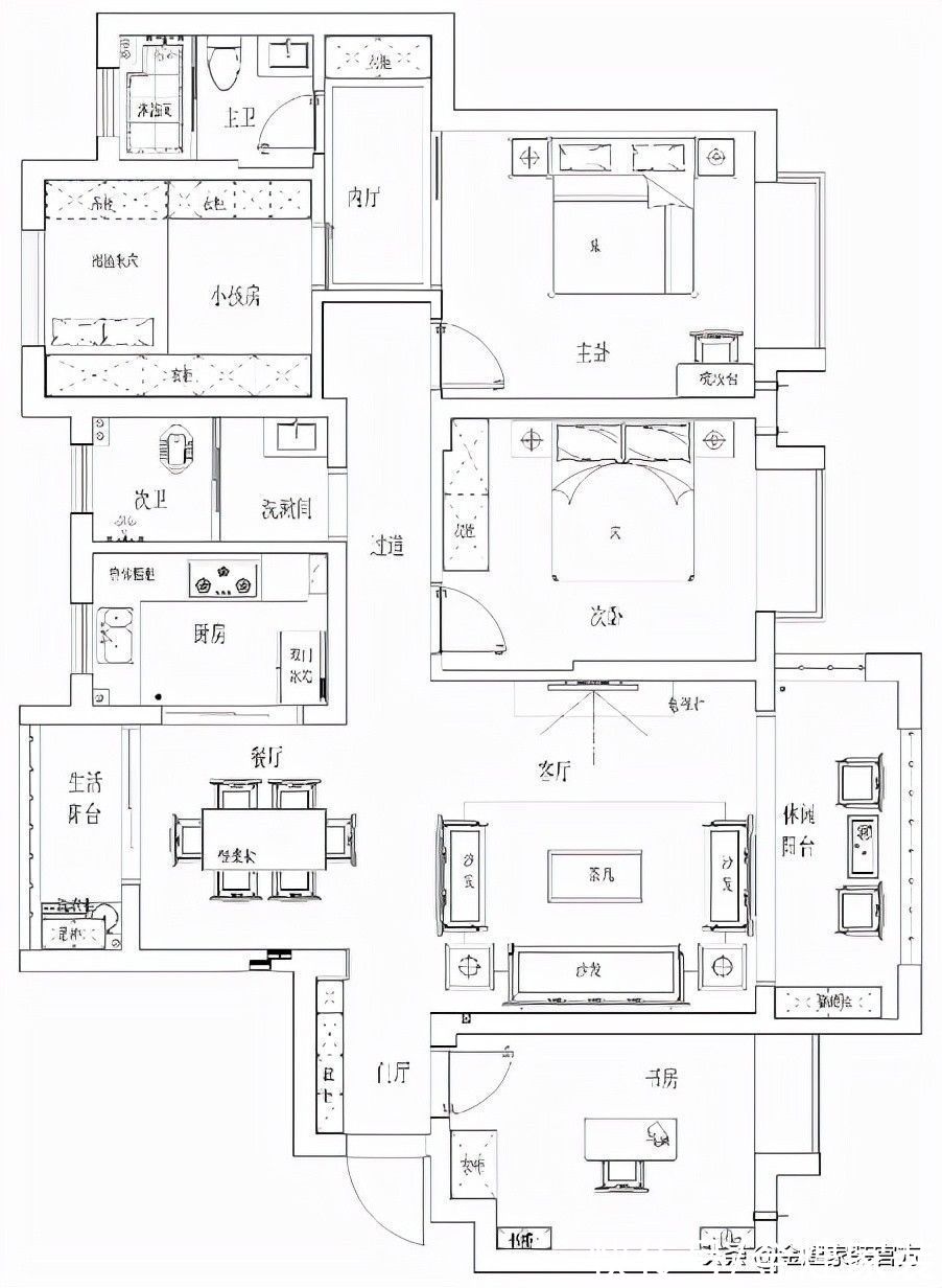 装修|139㎡新中式装修，让客厅怦然心动，沉稳大气又别具韵味