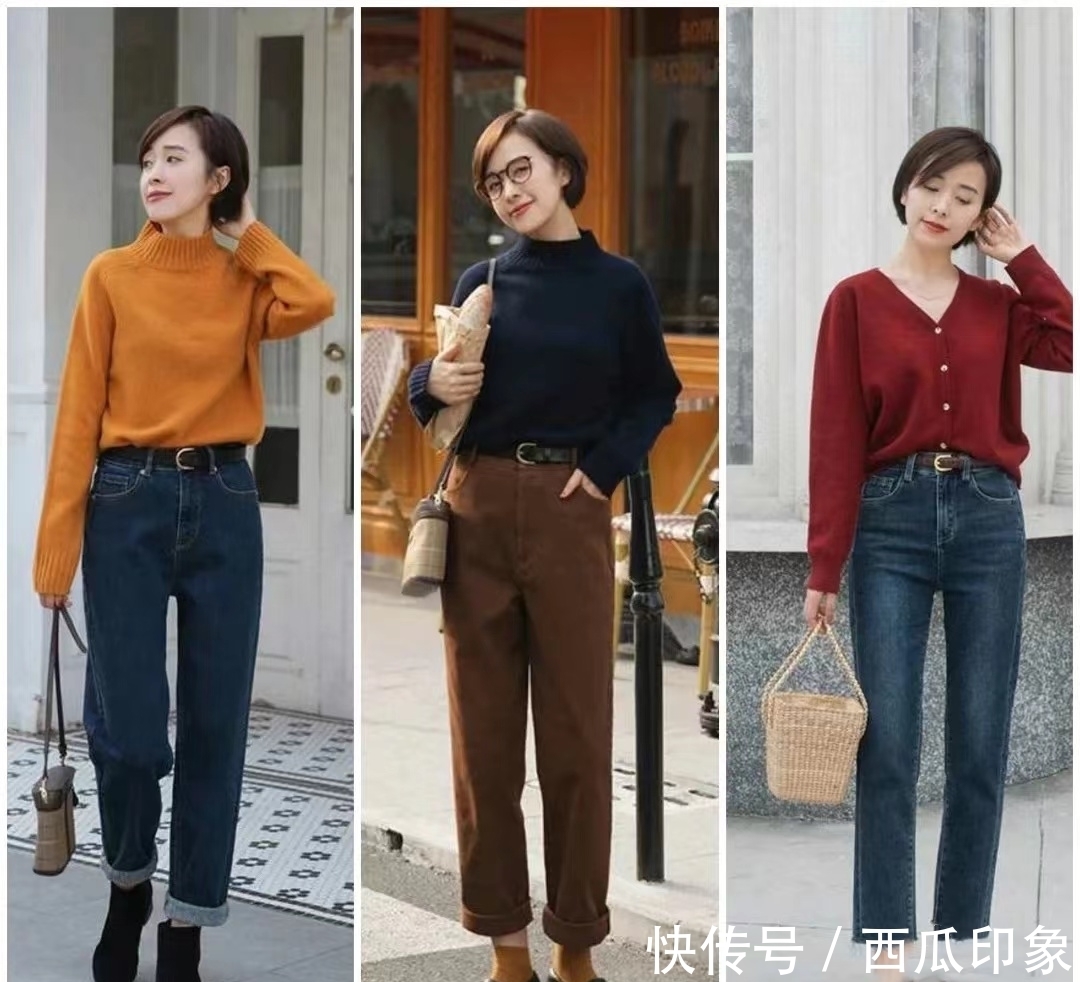 直筒裙 18组针织衫穿搭,属于早春节的美好,温柔女人都爱穿,真挺美