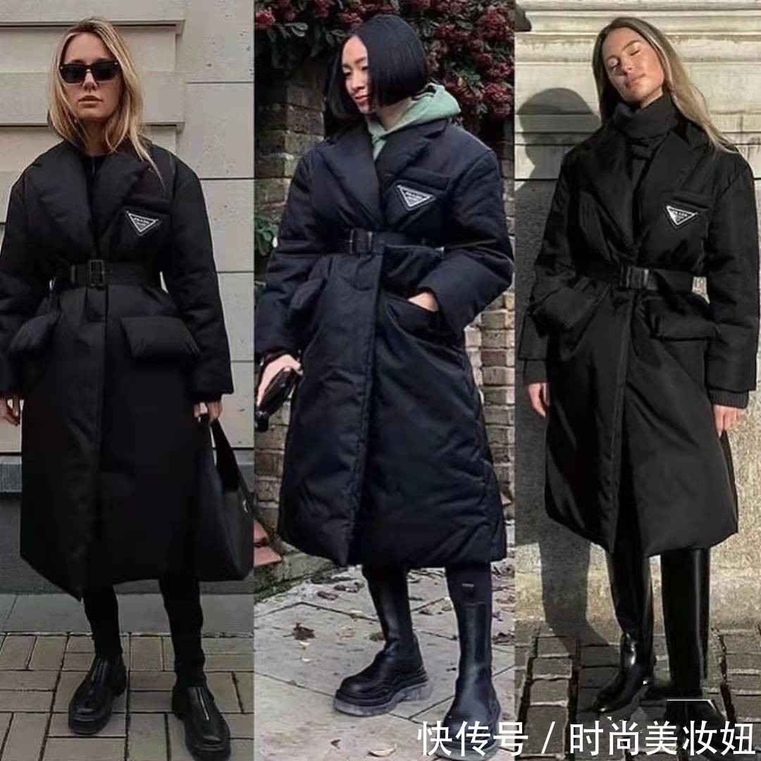 大长腿 “黑色羽绒服”原来可以这么洋气，普通人照着穿，时髦感翻倍