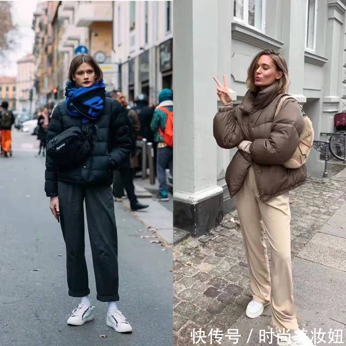 牛仔裤|这是我见过最吸睛的羽绒服穿搭,每一套都时髦洋气,值得收藏