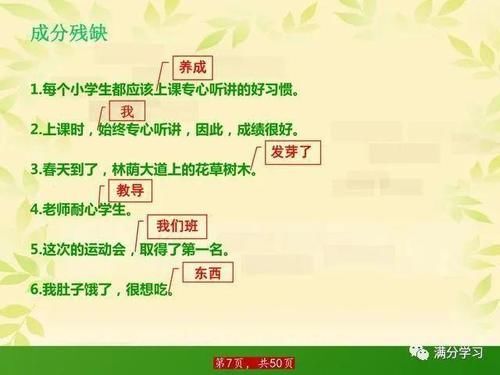 语文班主任：“病句修改”我就教这40张图，小学6年全班1分都没扣