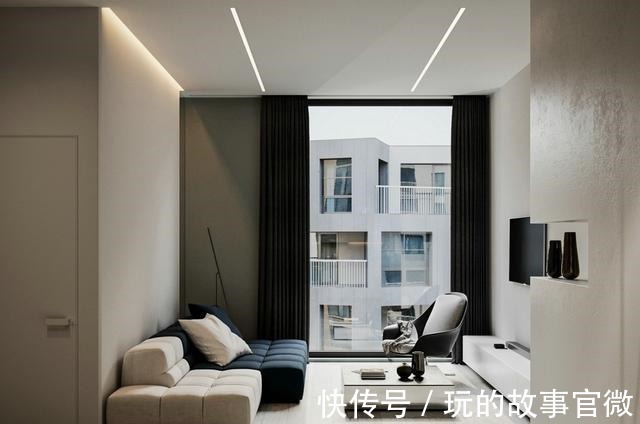 气度|极简一居，以波纹板做背景墙，有高度，也有气度！