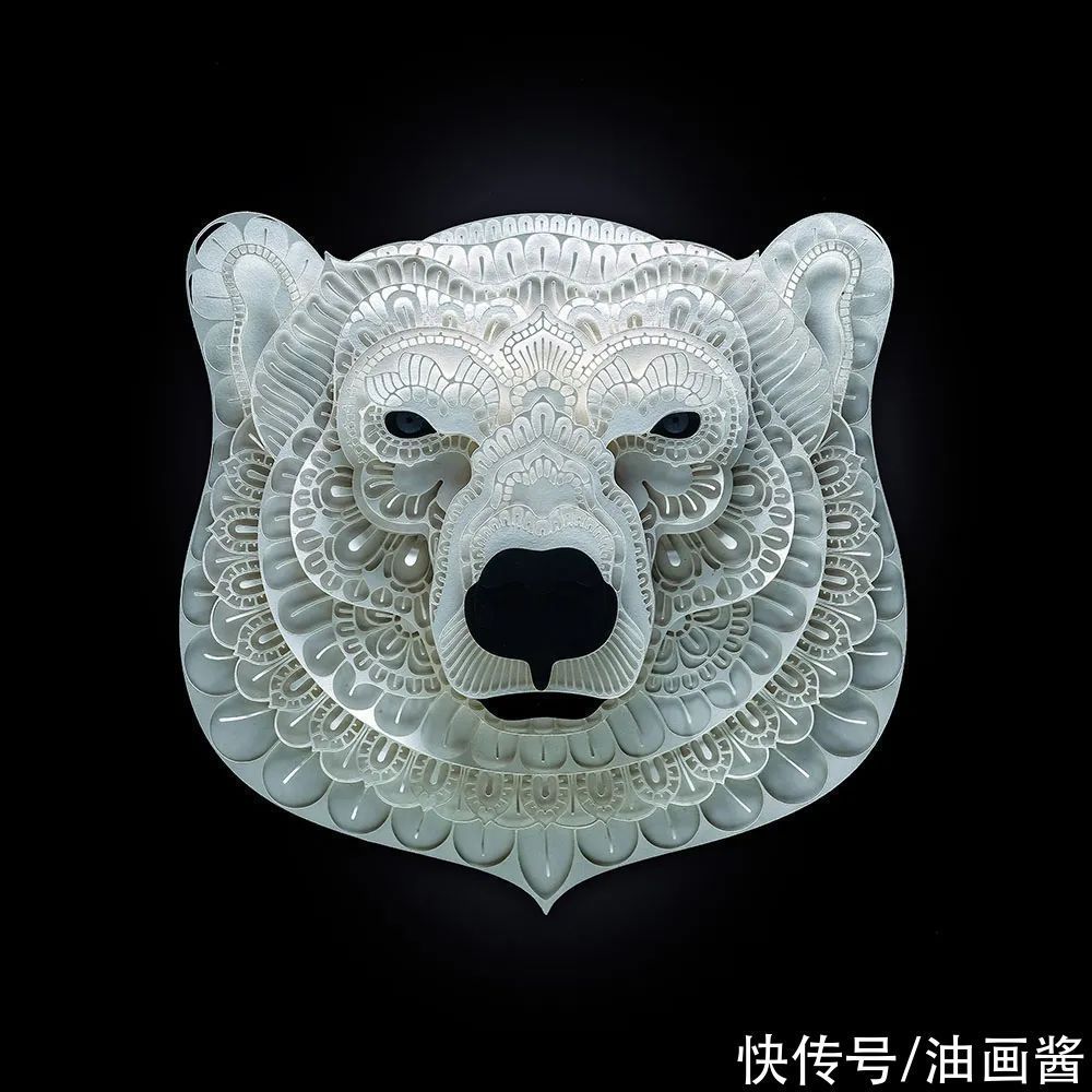 肖像#他把白纸玩到了极致,复杂精致的动物纸雕肖像,带给人强烈震撼