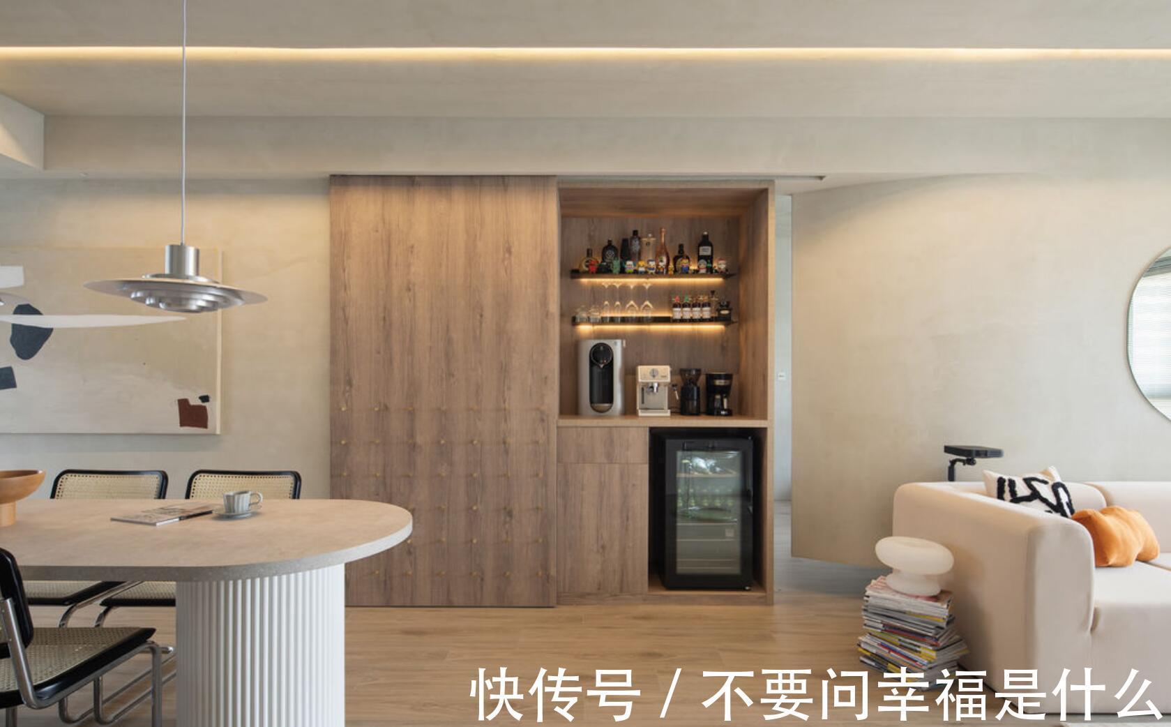 空间表现|不愧是设计师的家，全屋不用乳胶漆，布局颠覆传统，超有质感！