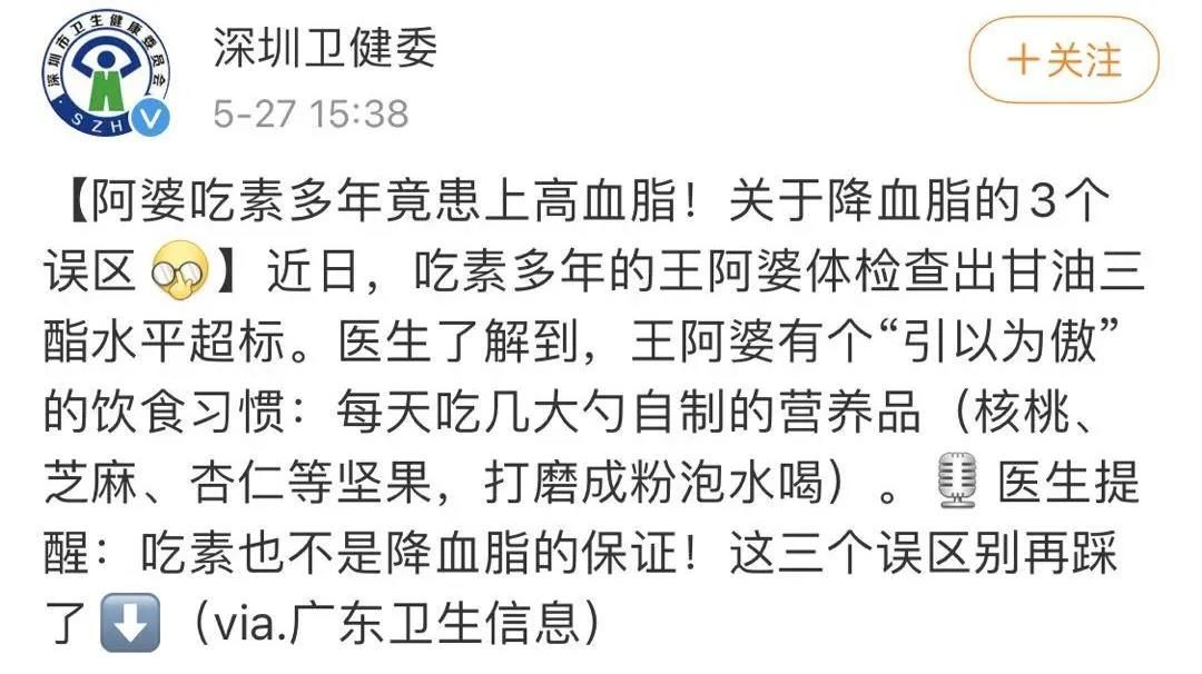 血脂|每天吃素竟然得了高血脂？这些饮食误区太坑人！