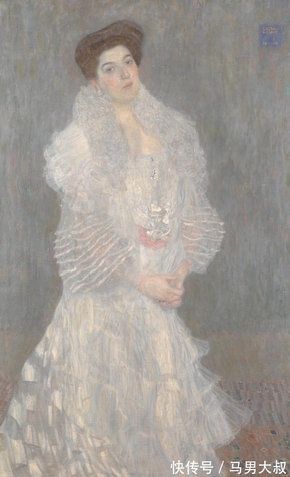 印象派@这幅油画透着娴静与清雅的感觉,是英国美术馆唯一的克里姆特油画