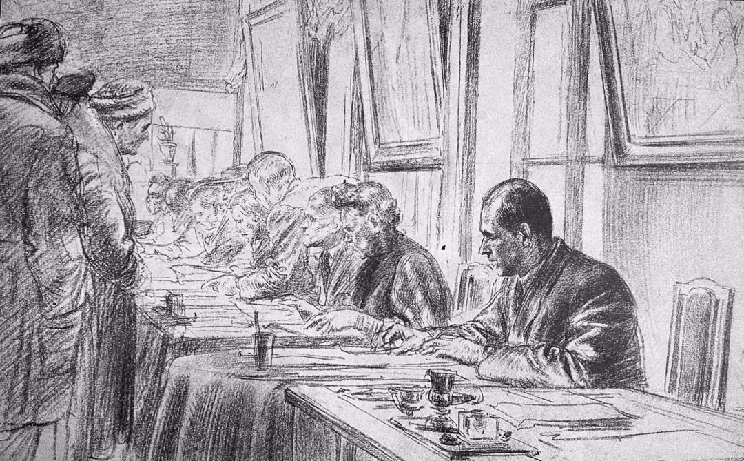 康斯坦丁$苏里科夫美术学院教授尼康. 索罗明速写作品