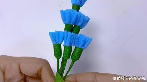 亲子手工创意,水果网做成的勿忘我,幼儿园老师都在做