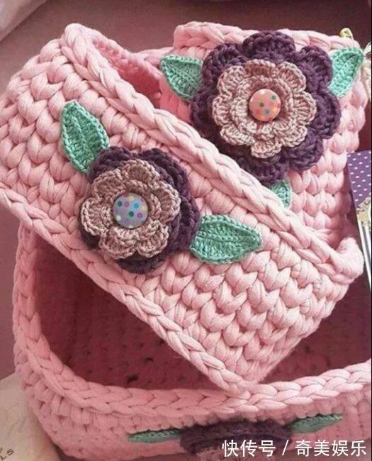 旧衣服剪几刀,制作布条线,拿来钩编收纳盒,非常实用!附教程