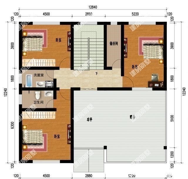 户型|2栋外形简单的别墅户型,看着很舒服,住着很惬意!