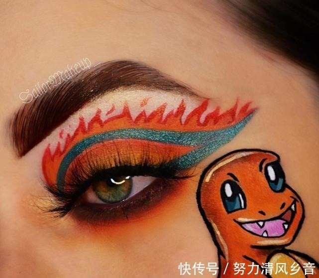 眼妆|把“动画人物”画在眼上,艾莎女王有创意,芭比粉的小樱竟这么美