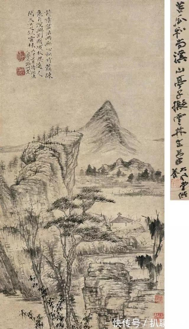 西岩松雪图@清初四大画僧笔下的意境山水,不只是养眼