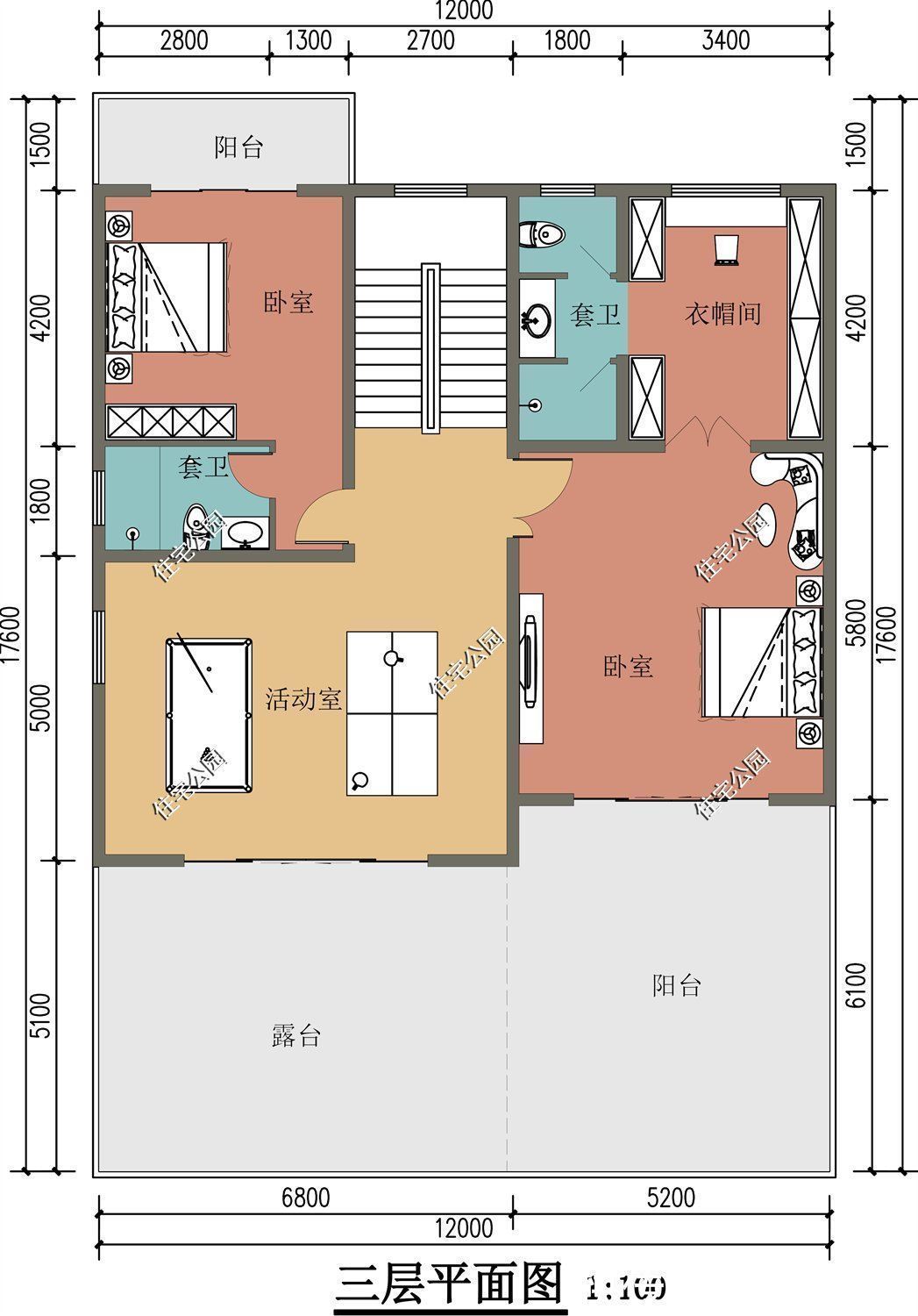 商铺|宅地临街一定要盖商铺，开店当老板就是爽，12×16米商铺户型分享