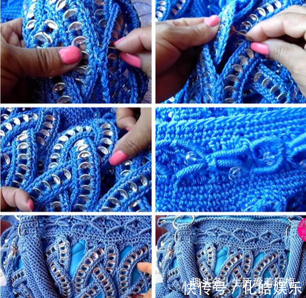 在易拉罐拉环上编织,钩成的包包耐看耐用!DIY变废为宝附教程