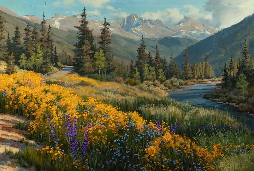 油画&她的风景油画清新自然，浪漫且又淳朴