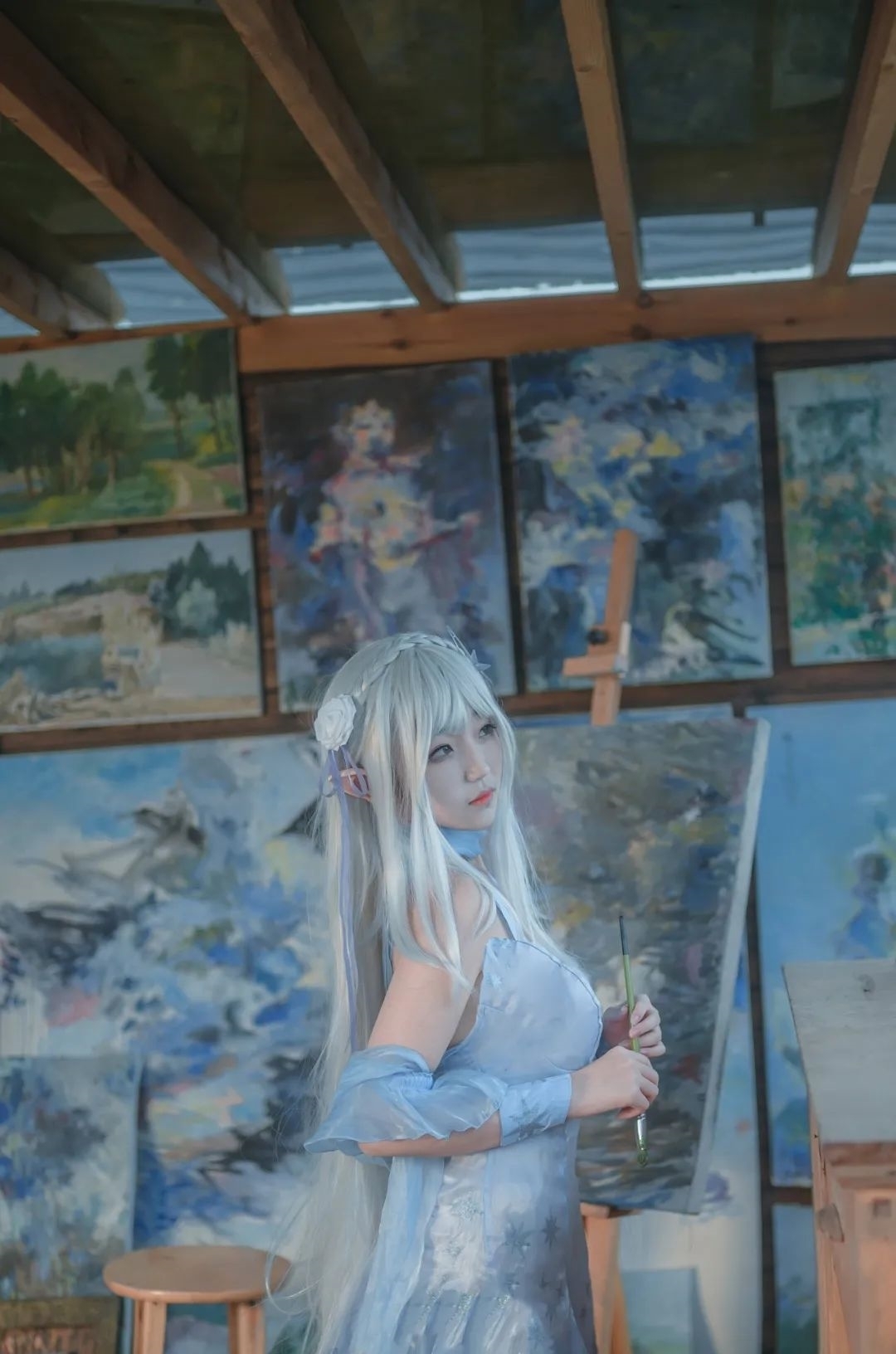 水晶礼服|cos:水晶礼服艾米莉亚cos正片@雪夜夜,唯美公主