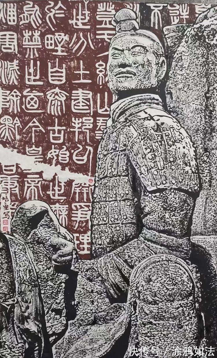 兵馬俑|秦始皇兵馬俑馬培童焦墨組畫,震動畫壇,有目共賞!