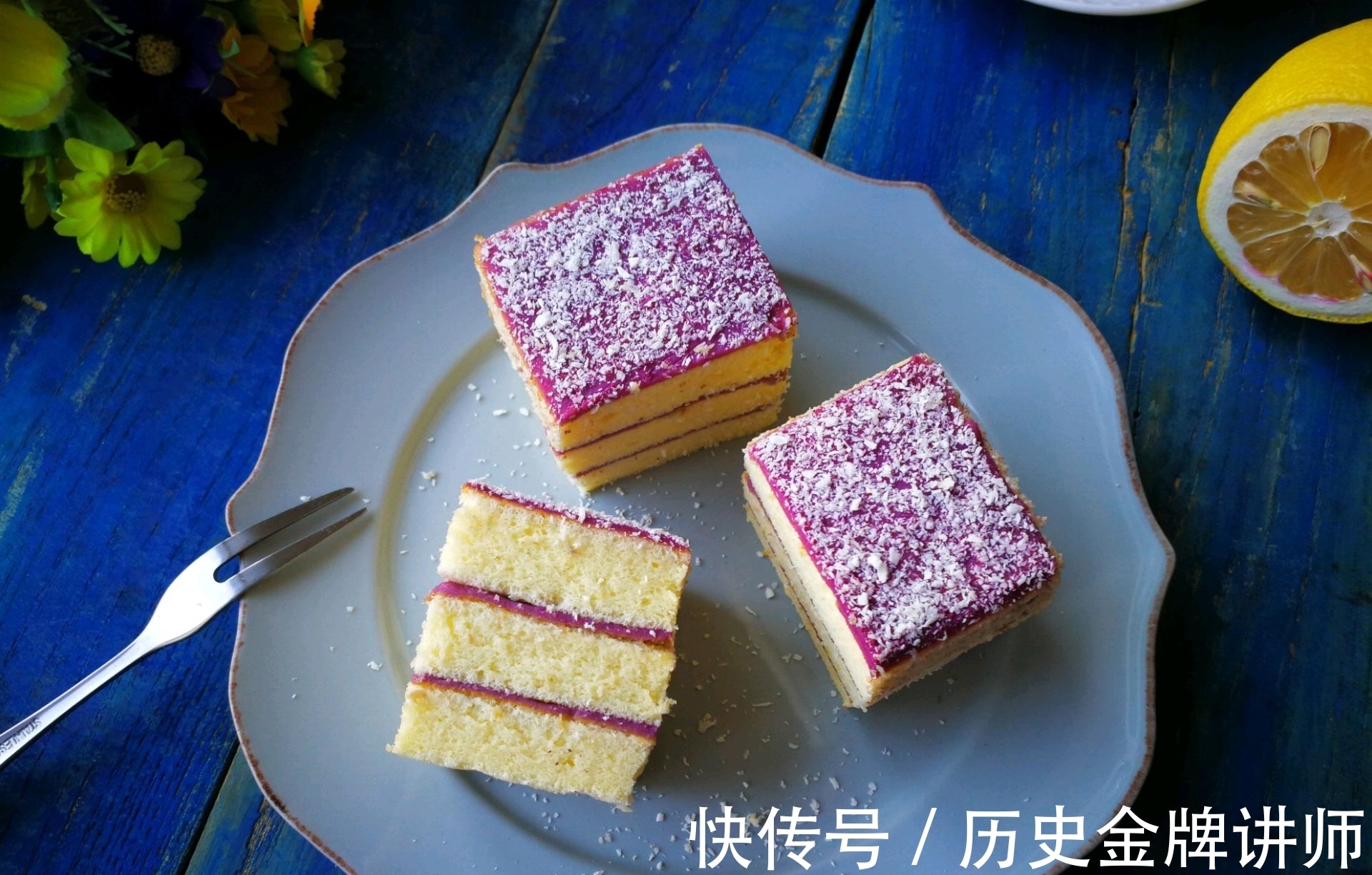 蛋糕片|用紫薯和山药做的高颜值蛋糕，健康无添加，做法也简单