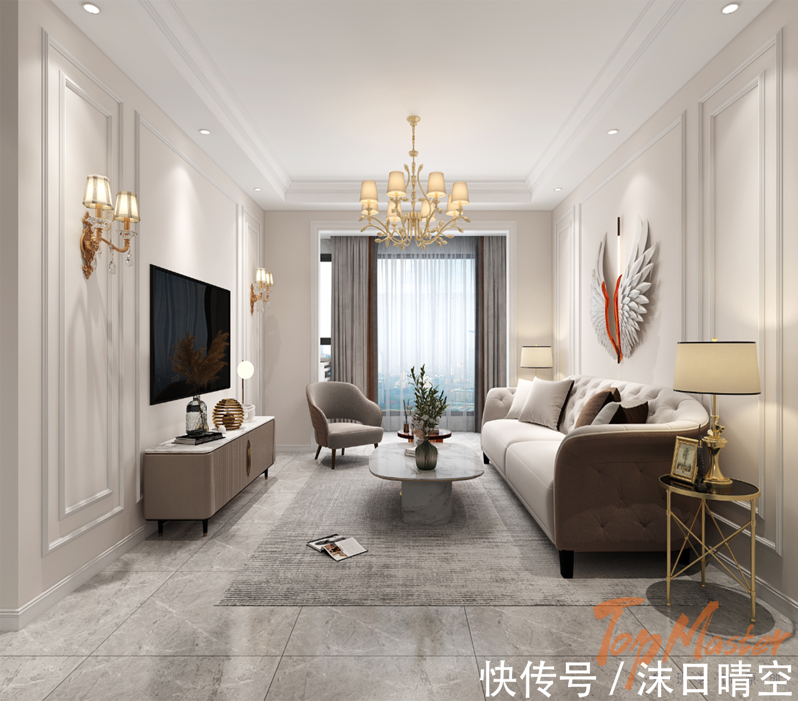 简欧风格|吾悦首府115㎡简欧风格，艺术的底蕴，文化的绽放