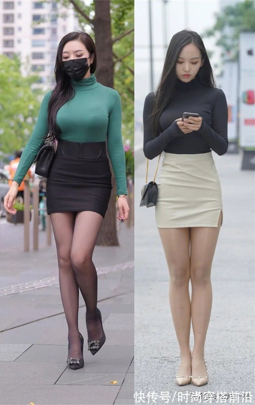 高跟鞋 “A字裙”越穿越有样,3个不同风格的搭配,简单显瘦好优雅