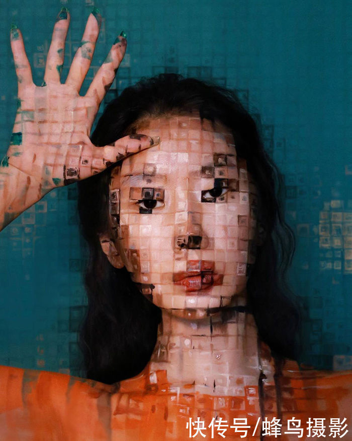 艺术家|韩国一女学生在身上画画,脸和牙齿都不放过,犹如“贞子”再现