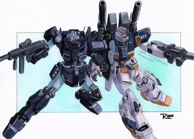 杰斯塔|机动战士高达插画,新安洲怎么被烤焦了?