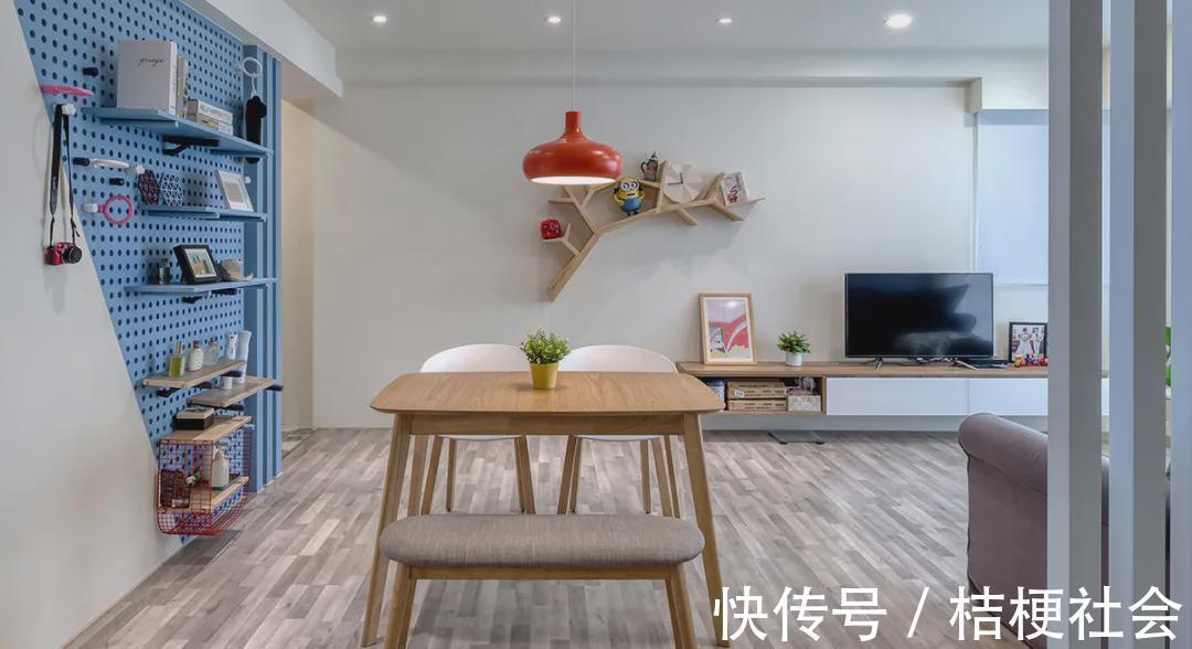 门把手|三口之家的73㎡,全屋坚持北欧混搭风,入户那叫一个清爽透亮