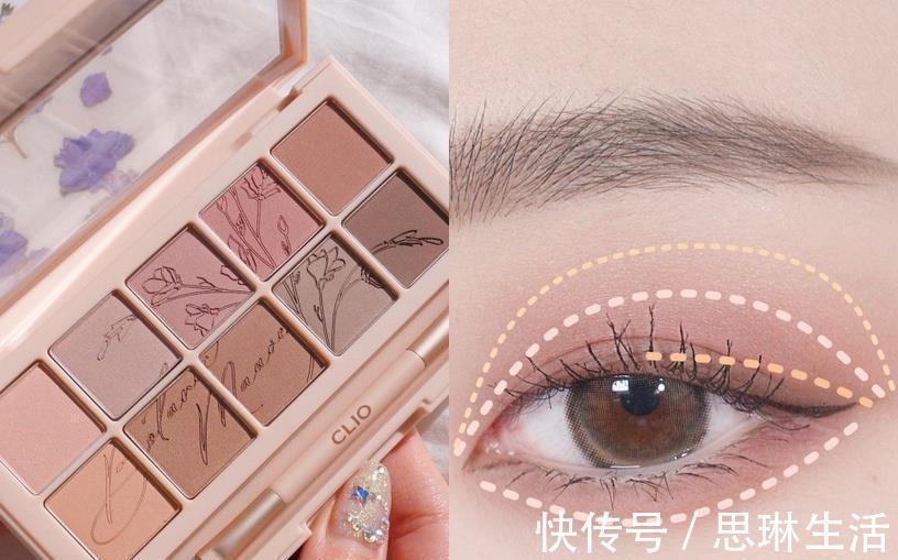 配色|新手超简单“眼影配色”推荐,奶茶色眼影画法教学,自然消肿