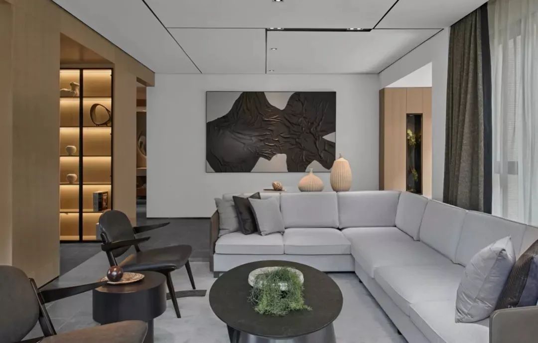 装饰画|200㎡现代简约,高级灰里加点黑,简约朴素高级美