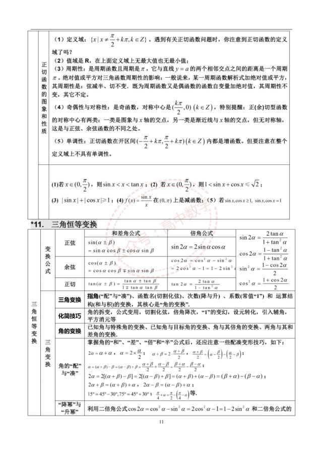 高中数学三年浓缩出28张知识点表格+18张思维导图！建议收藏