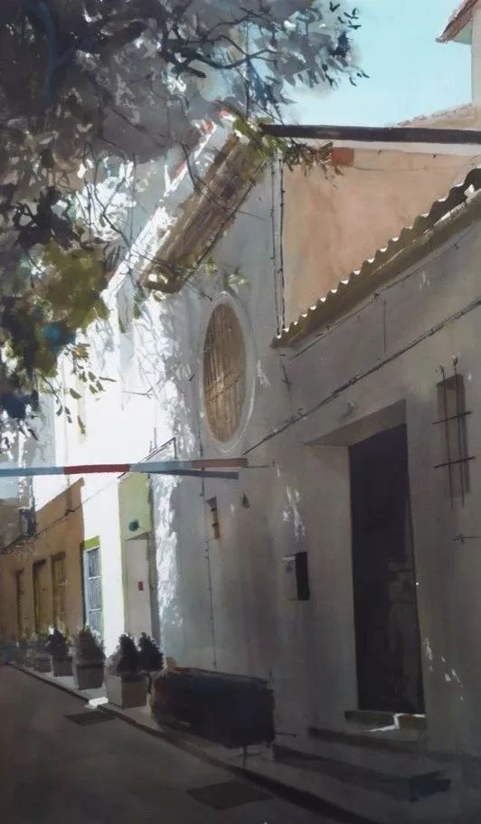 美术学院#Charles Villeneuve 的超美的城市风情水彩！