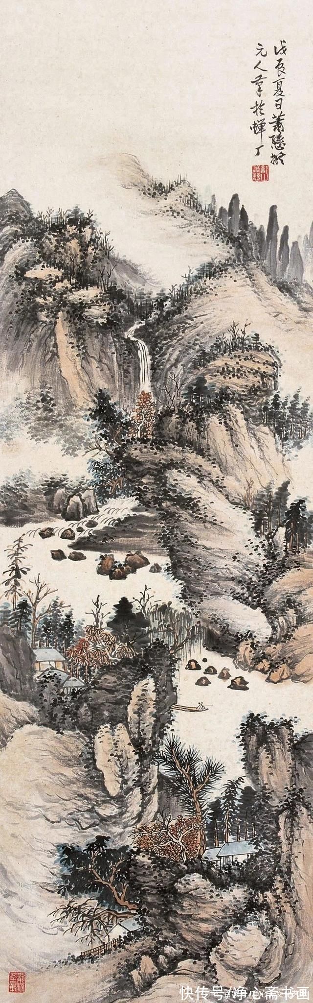 山水|不愧是国画大师的山水，太精彩了，养眼!