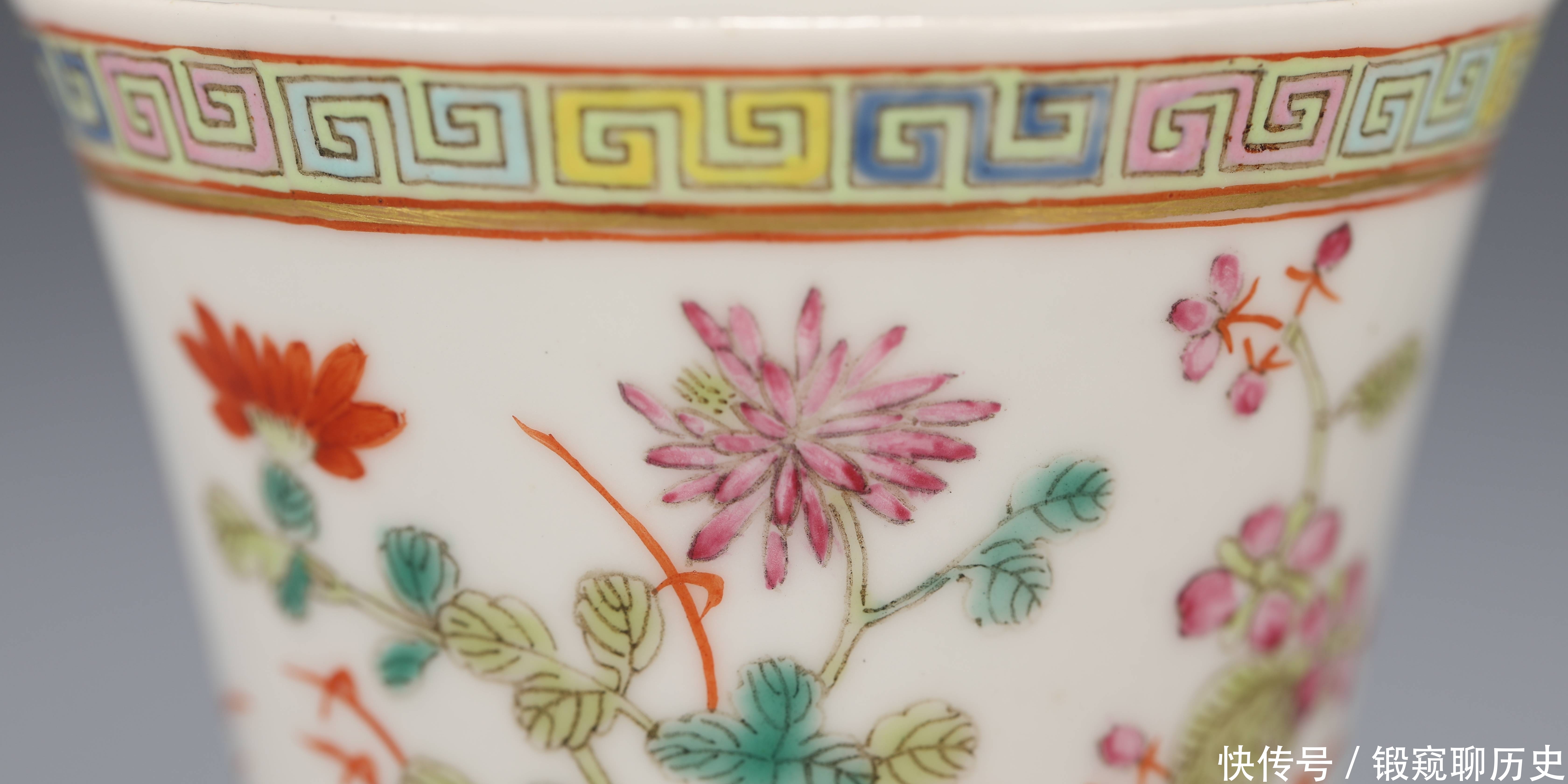 光绪|光绪 粉彩四季花卉纹杯两只